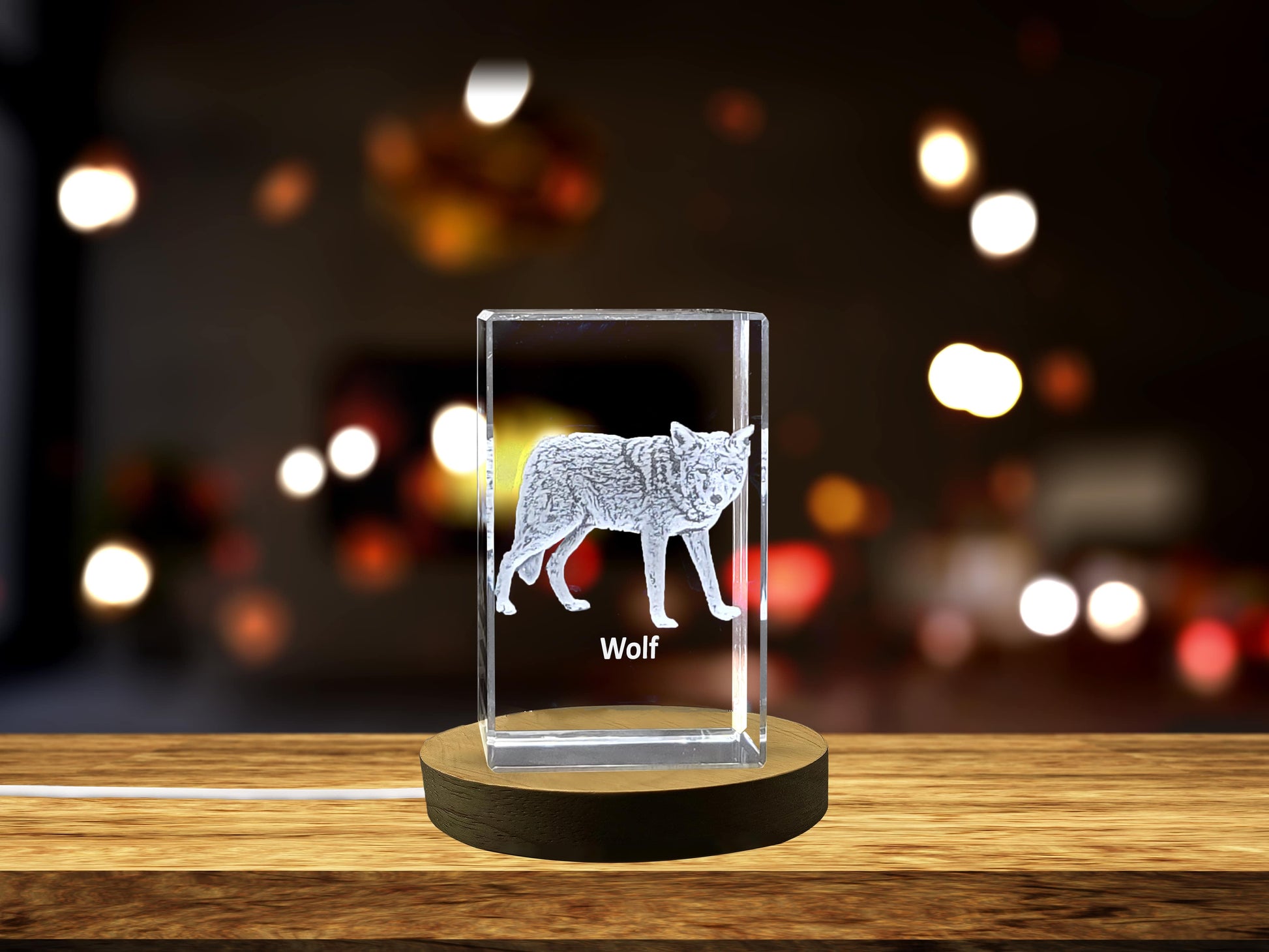 High-Quality Photo Printing & Personalized Gifts - Wild Spirit | Wolf Design | 3D Engraved Crystal Keepsake | FreezePIX