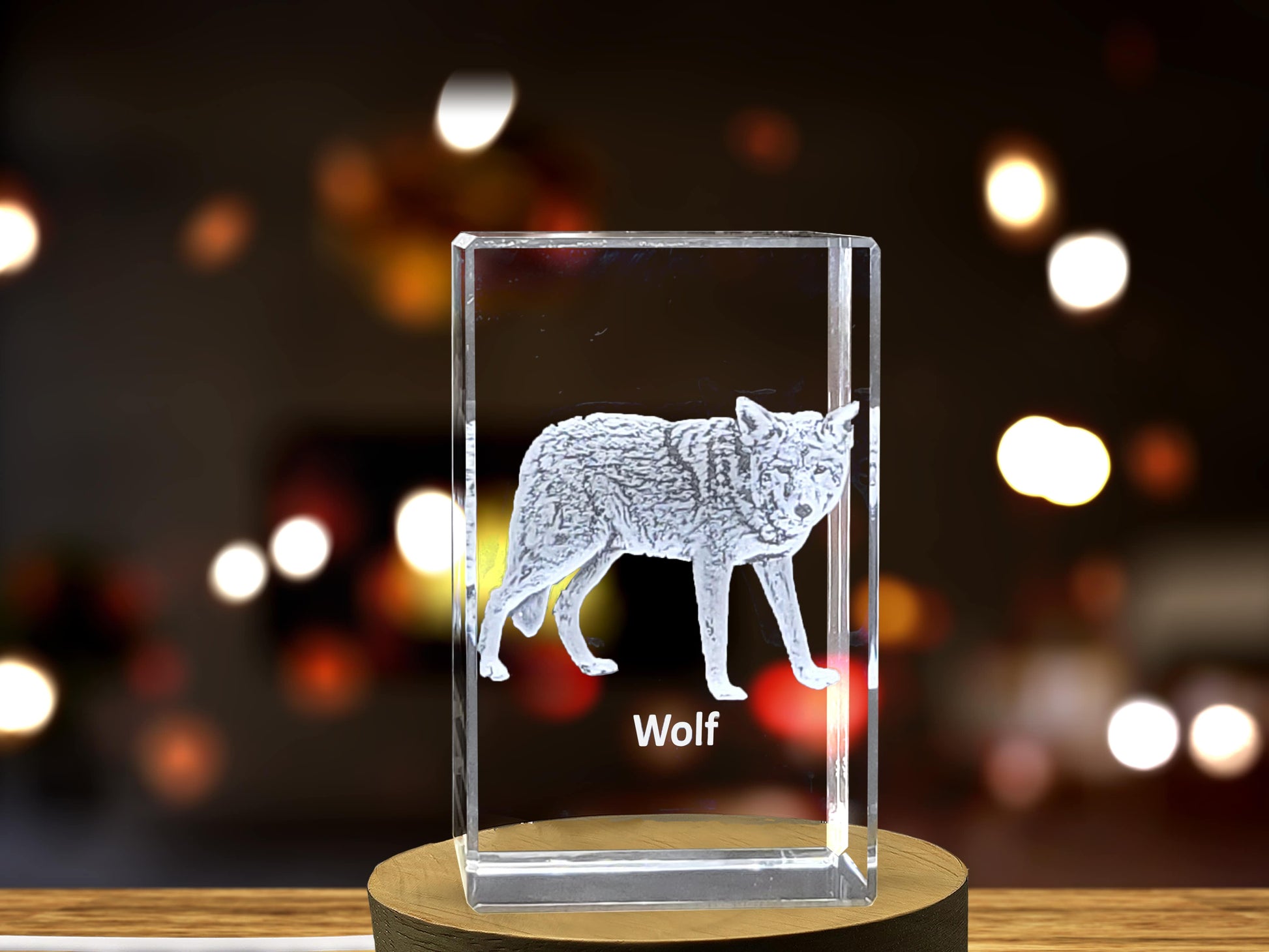 High-Quality Photo Printing & Personalized Gifts - Wild Spirit | Wolf Design | 3D Engraved Crystal Keepsake | FreezePIX