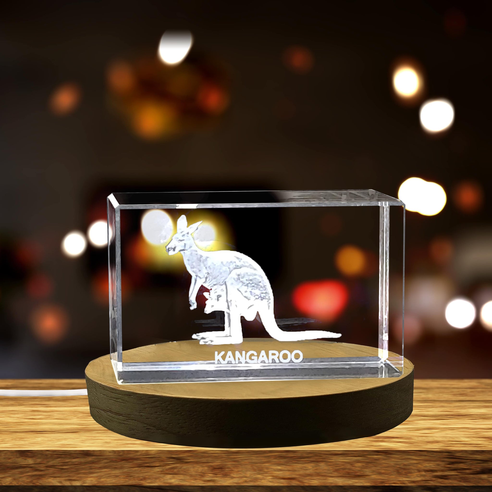 High-Quality Photo Printing & Personalized Gifts - Graceful kangaroo figurine Carvings | Exquisite Gems Etched with iconic Aussie Marsupials | FreezePIX