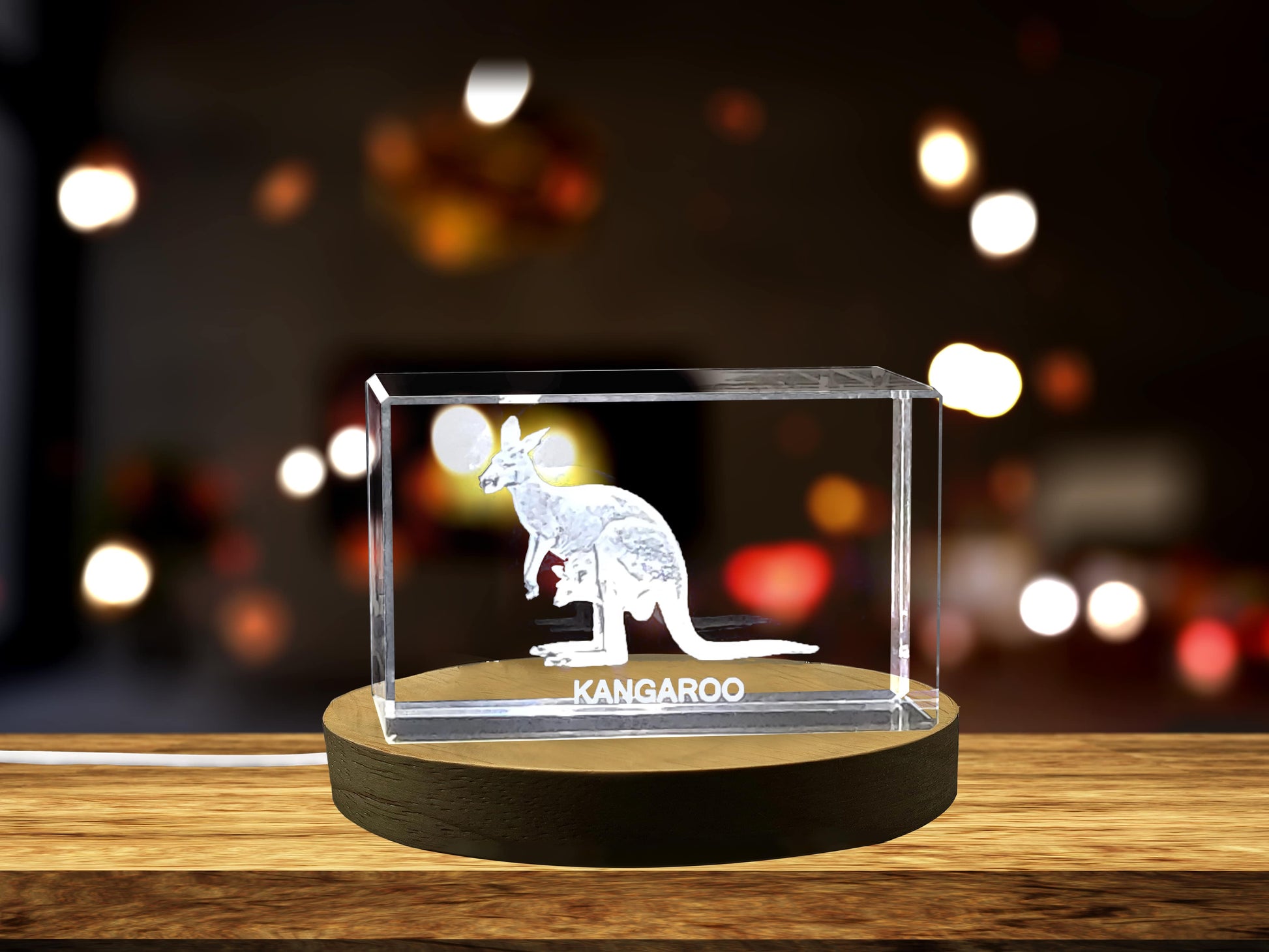 High-Quality Photo Printing & Personalized Gifts - Graceful kangaroo figurine Carvings | Exquisite Gems Etched with iconic Aussie Marsupials | FreezePIX