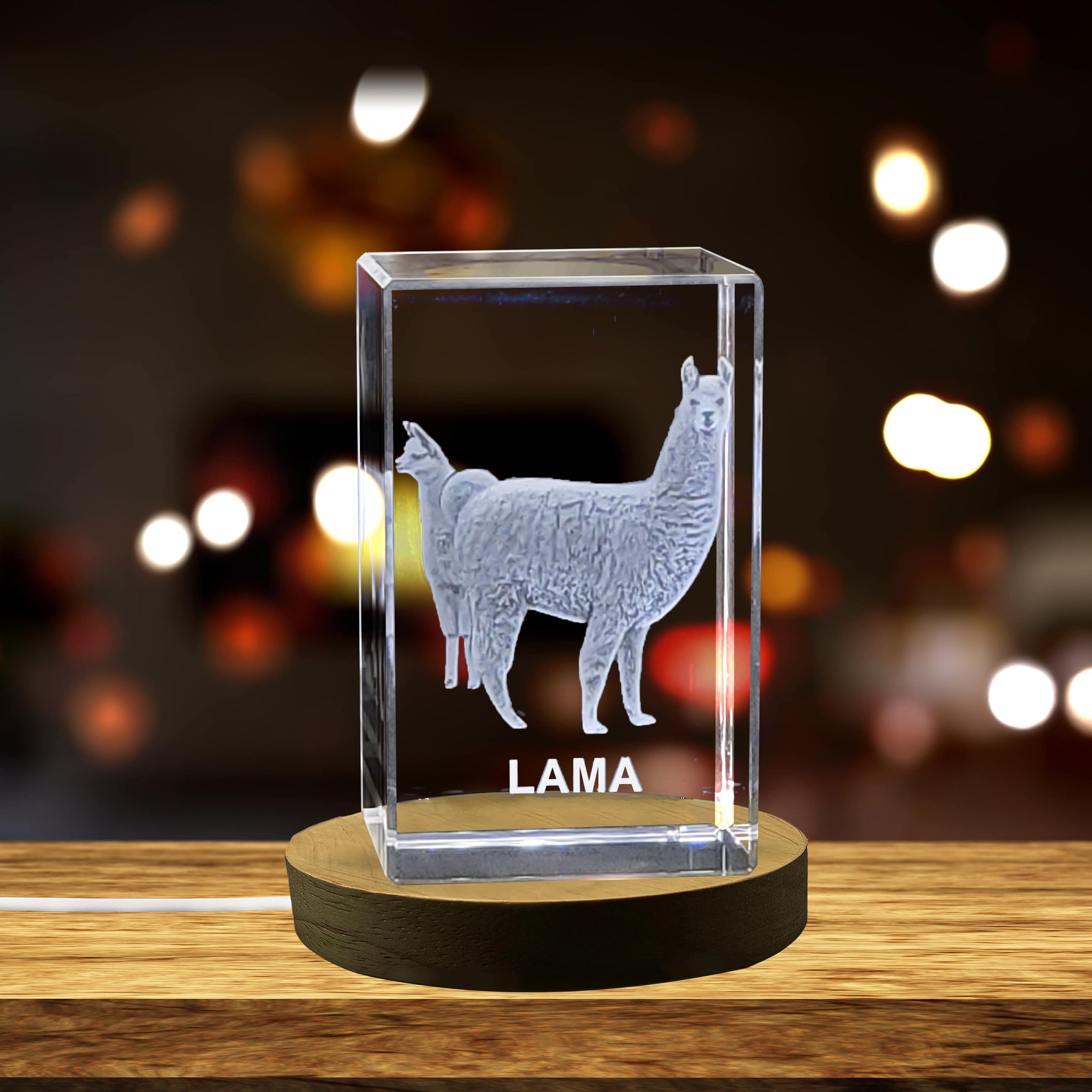 High-Quality Photo Printing & Personalized Gifts - Graceful Llama Crystal Carvings | Exquisite Gems Etched with Regal South American Camelids | FreezePIX