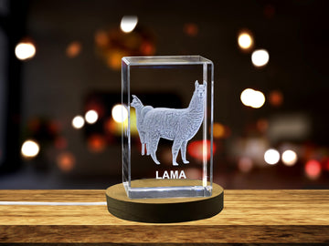 High-Quality Photo Printing & Personalized Gifts - Graceful Llama Crystal Carvings | Exquisite Gems Etched with Regal South American Camelids | FreezePIX