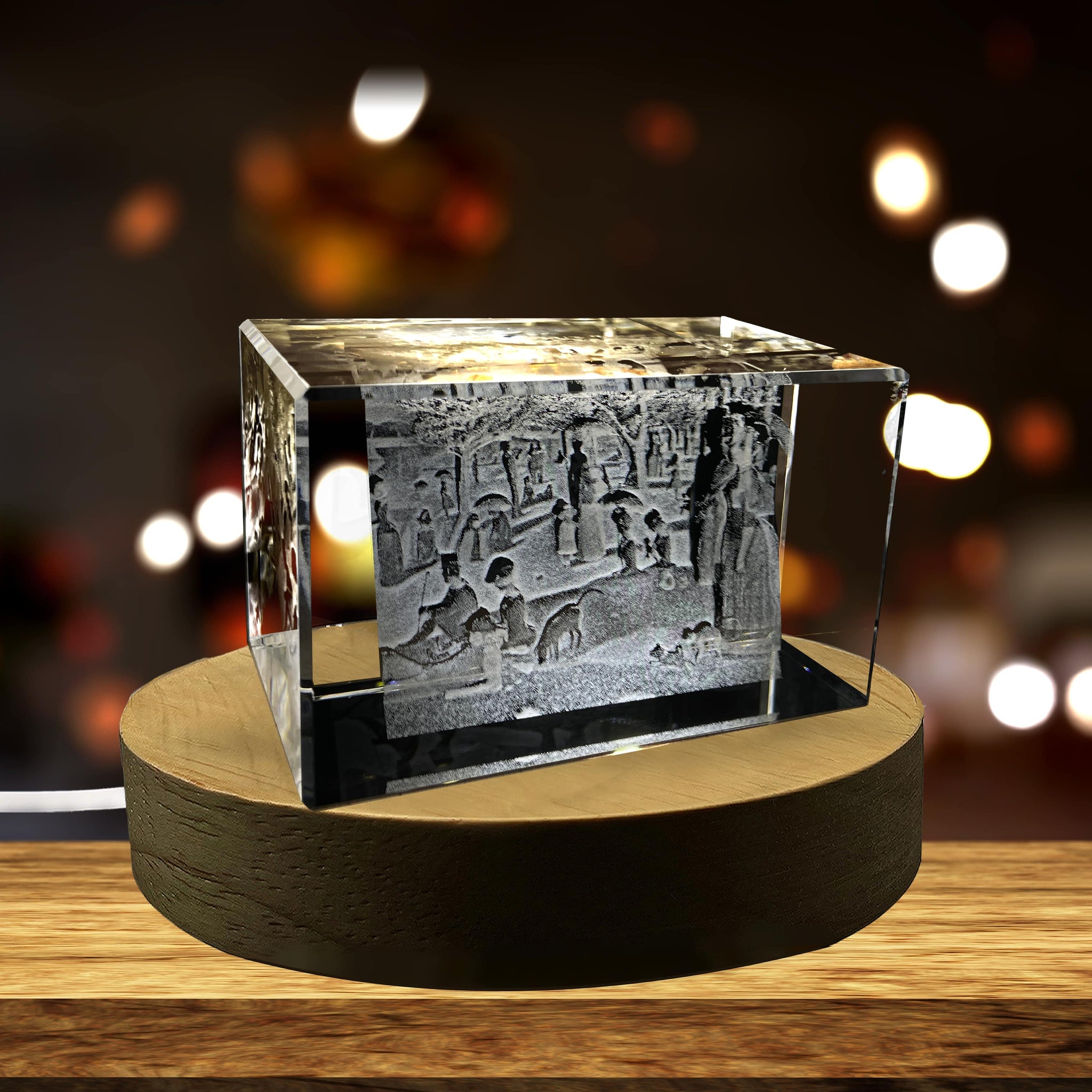 High-Quality Photo Printing & Personalized Gifts - A Sunday Afternoon on the Island of La Grande Jatte 3D Engraved Crystal Decor | FreezePIX