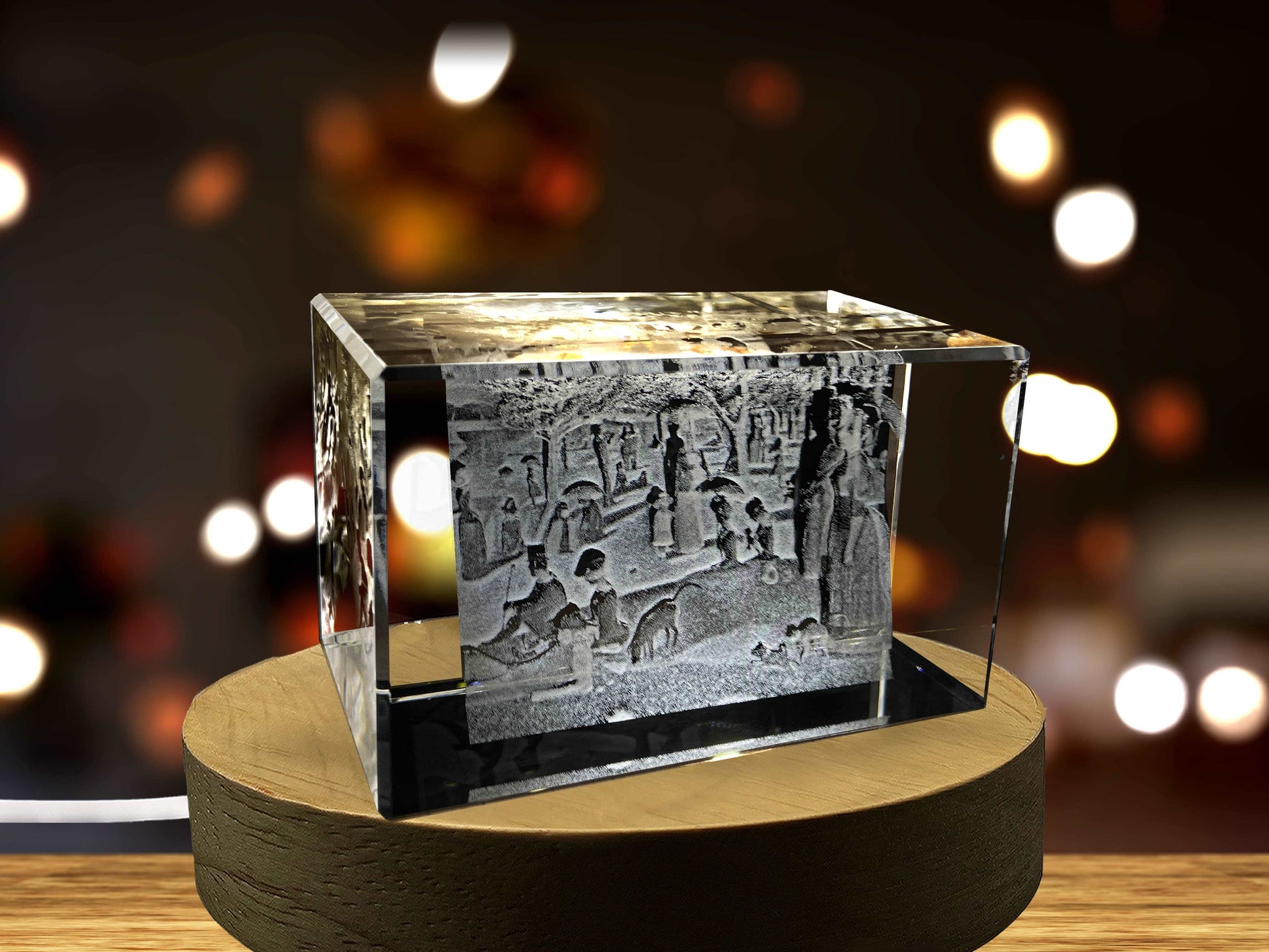 High-Quality Photo Printing & Personalized Gifts - A Sunday Afternoon on the Island of La Grande Jatte 3D Engraved Crystal Decor | FreezePIX