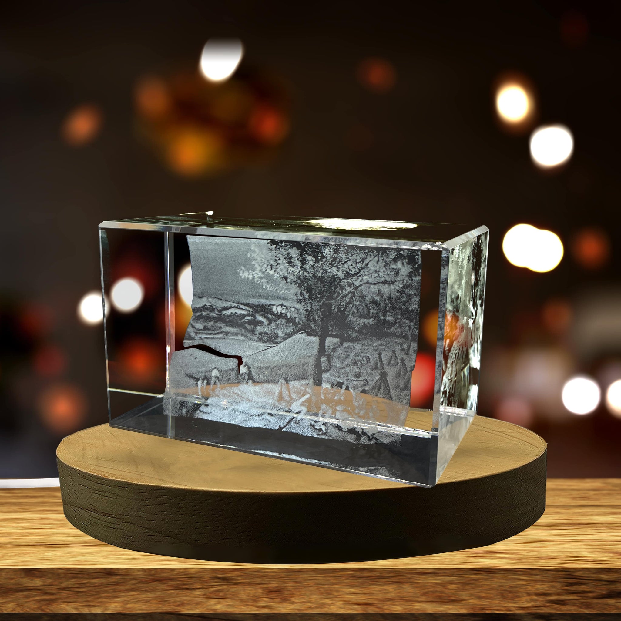 High-Quality Photo Printing & Personalized Gifts - Harvesters 3D Engraved Crystal Decor with LED Base Light | FreezePIX