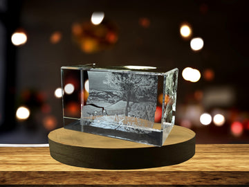 Harvesters 3D Engraved Crystal Decor with LED Base Light