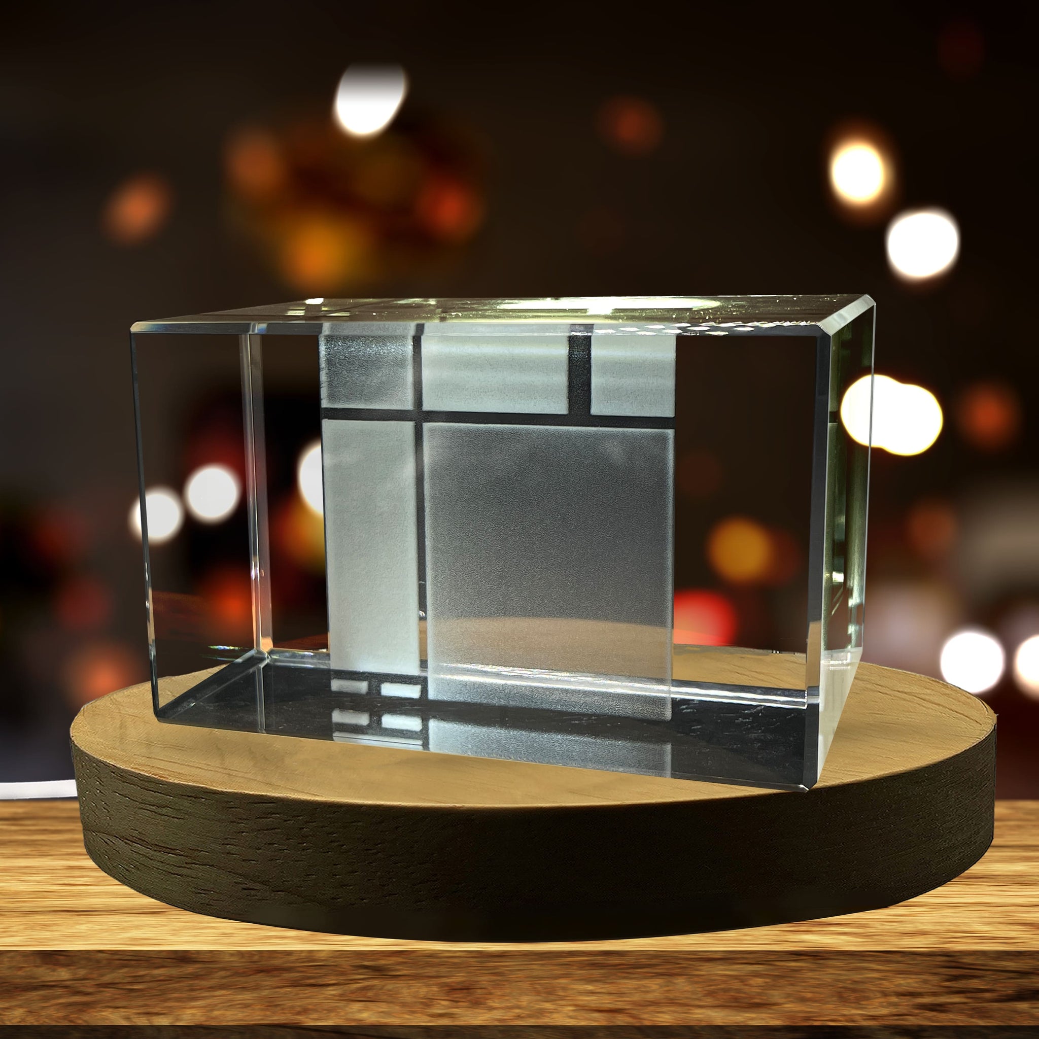 High-Quality Photo Printing & Personalized Gifts - Composition with Red Blue and Yellow Small 3D Engraved Crystal Decor | FreezePIX