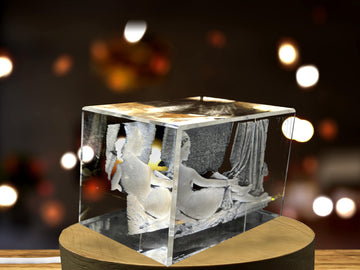 Grande Odalisque 3D Engraved Crystal Decor with LED Base Light