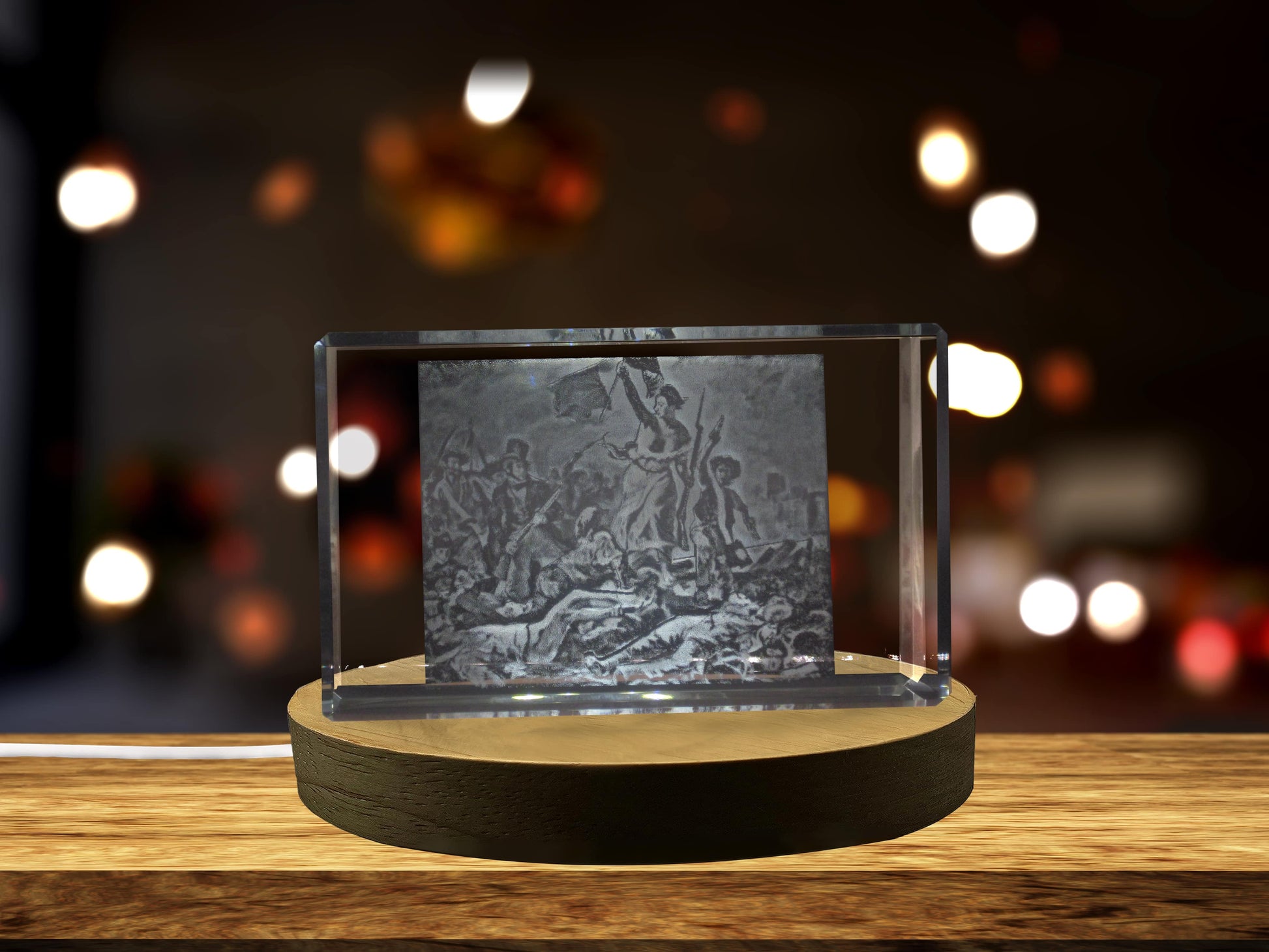 High-Quality Photo Printing & Personalized Gifts - Liberty Leading the People 3D Engraved Crystal Decor | FreezePIX