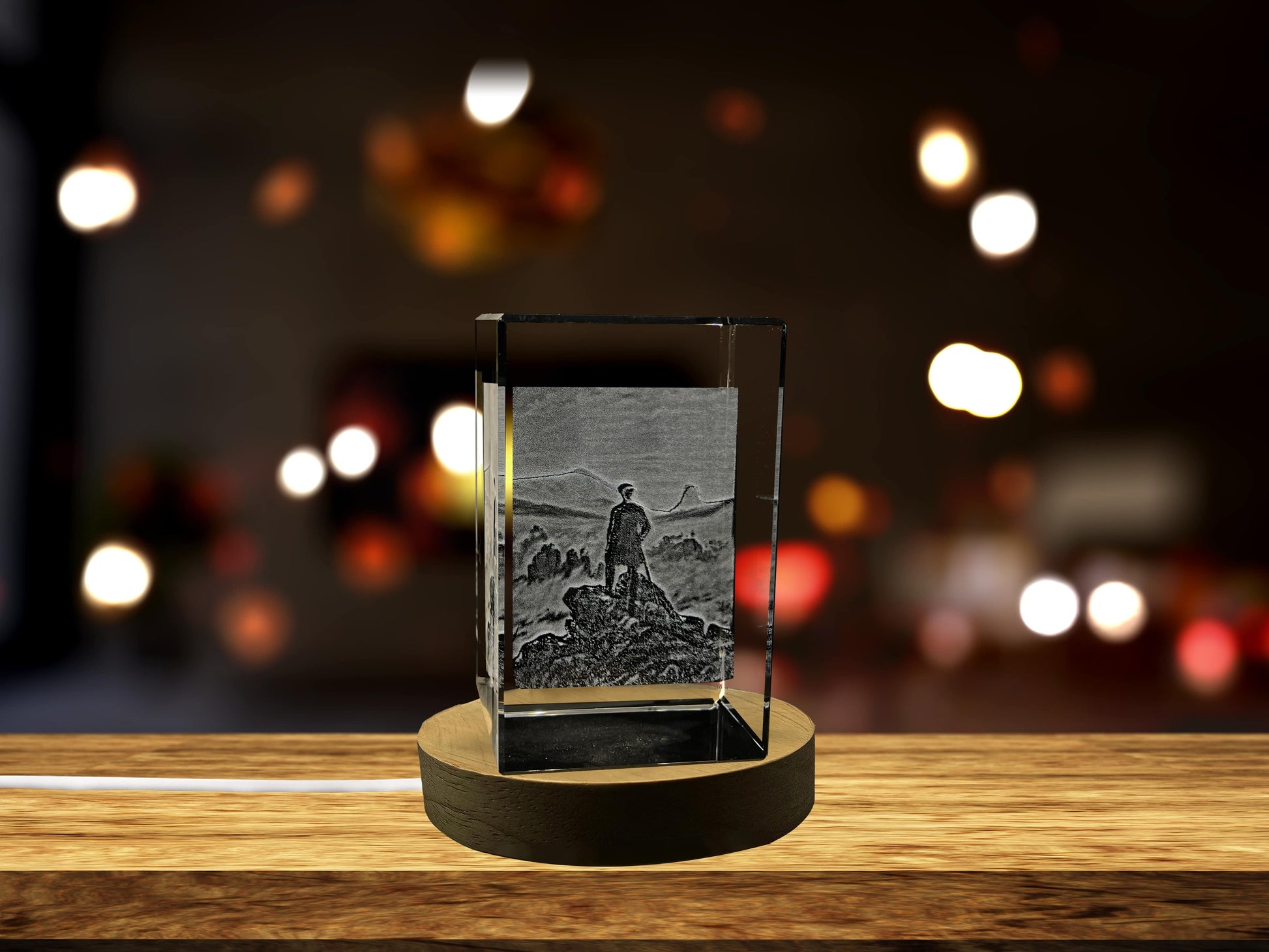 High-Quality Photo Printing & Personalized Gifts - Wanderer above the Sea of Fog 3D Engraved Crystal Art - Unique Home Decor and Gift | FreezePIX