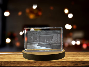 Nighthawks 3D Engraved Crystal Keepsake - Made in Canada, Unique Design, LED Base Included