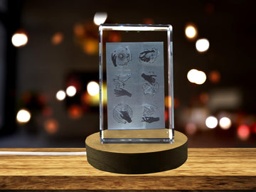 Mystical Hands 3D Engraved Crystal 3D Engraved Crystal Keepsake/Gift/Decor/Collectible/Souvenir