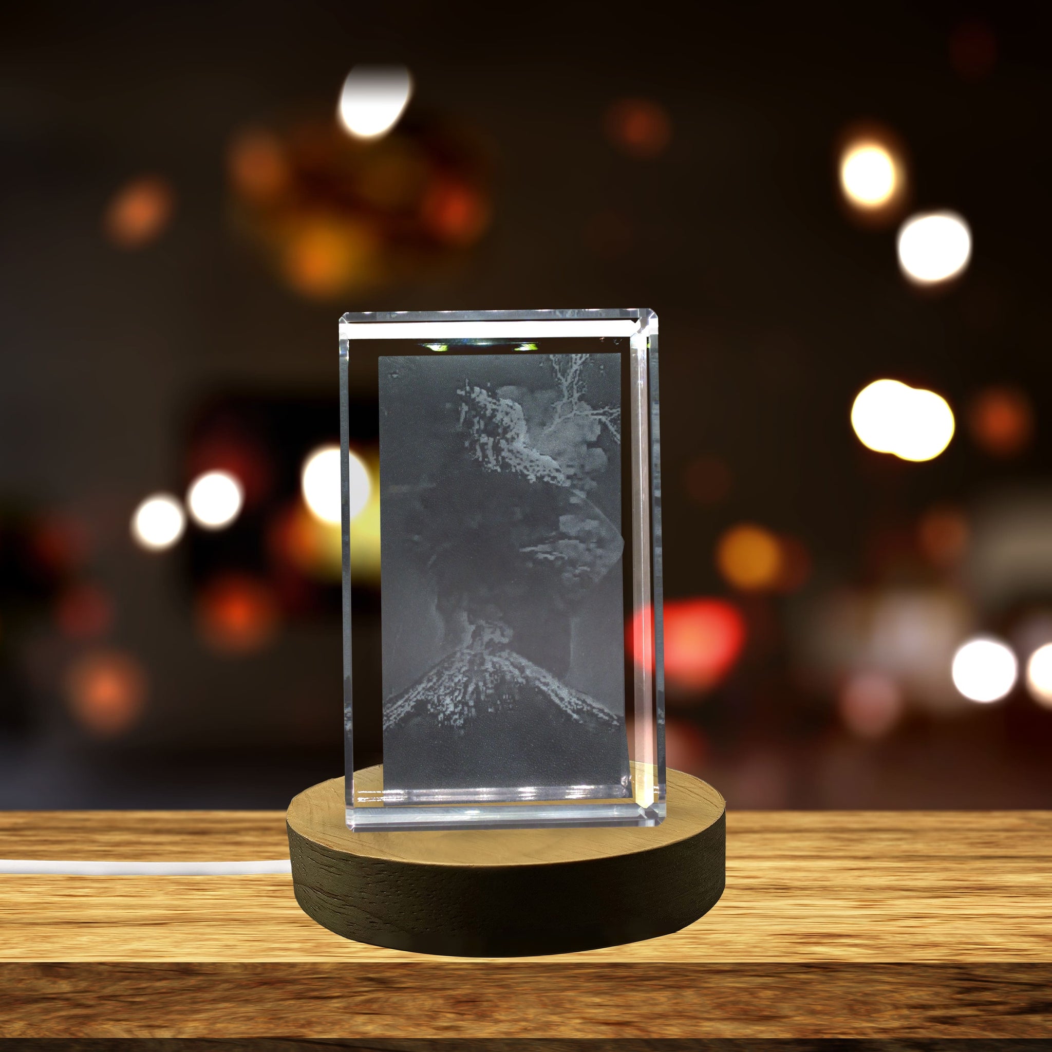High-Quality Photo Printing & Personalized Gifts - Volcano 3D Engraved Crystal 3D Engraved Crystal Keepsake/Gift/Decor/Collectible/Souvenir | FreezePIX