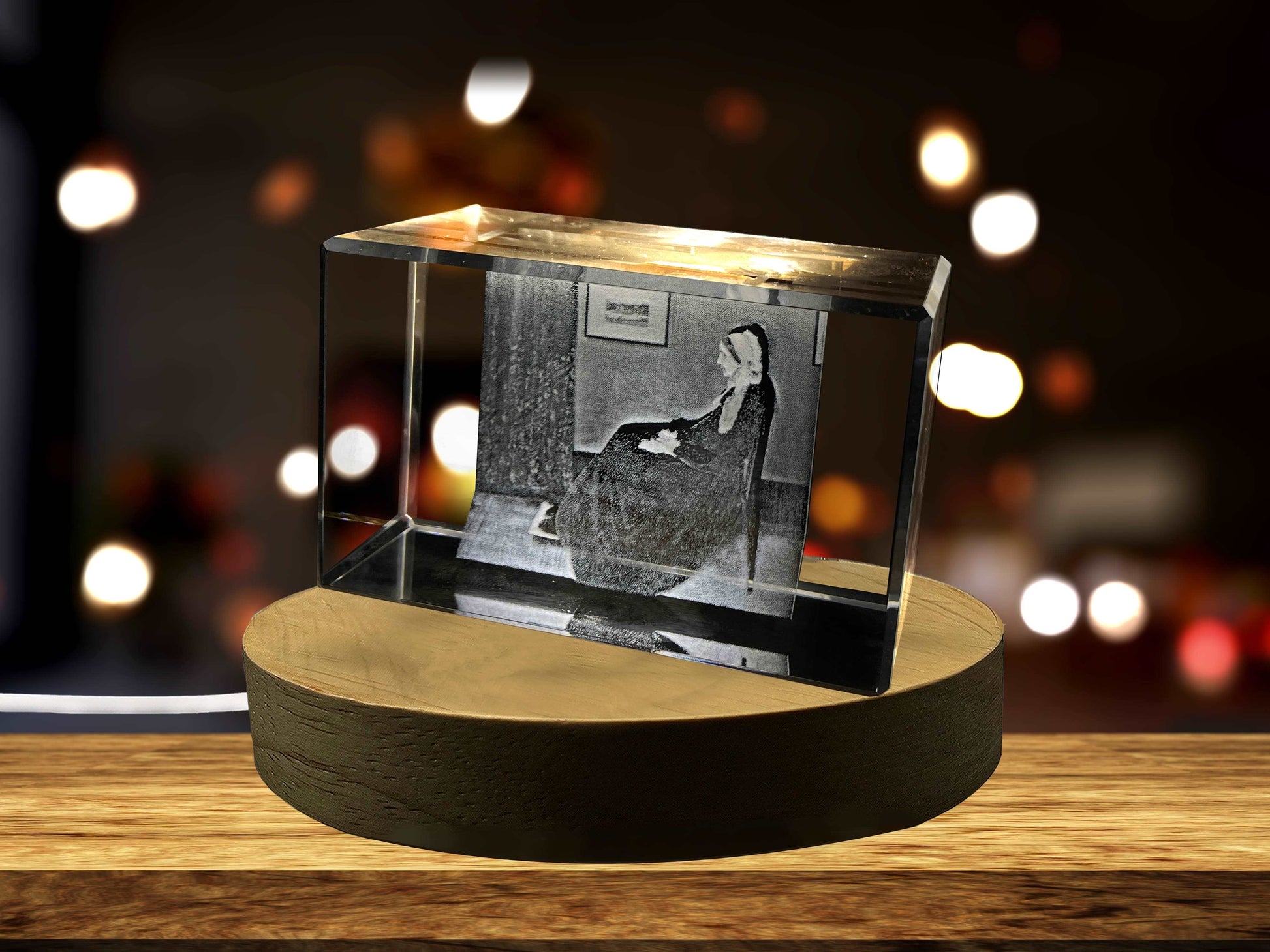 High-Quality Photo Printing & Personalized Gifts - Arrangement in Grey and Black 3D Engraved Crystal Decor | FreezePIX