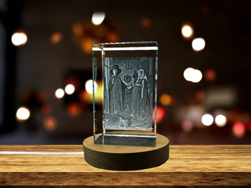The Arnolfini Portrait 3D Engraved Crystal Decor with LED Base Light