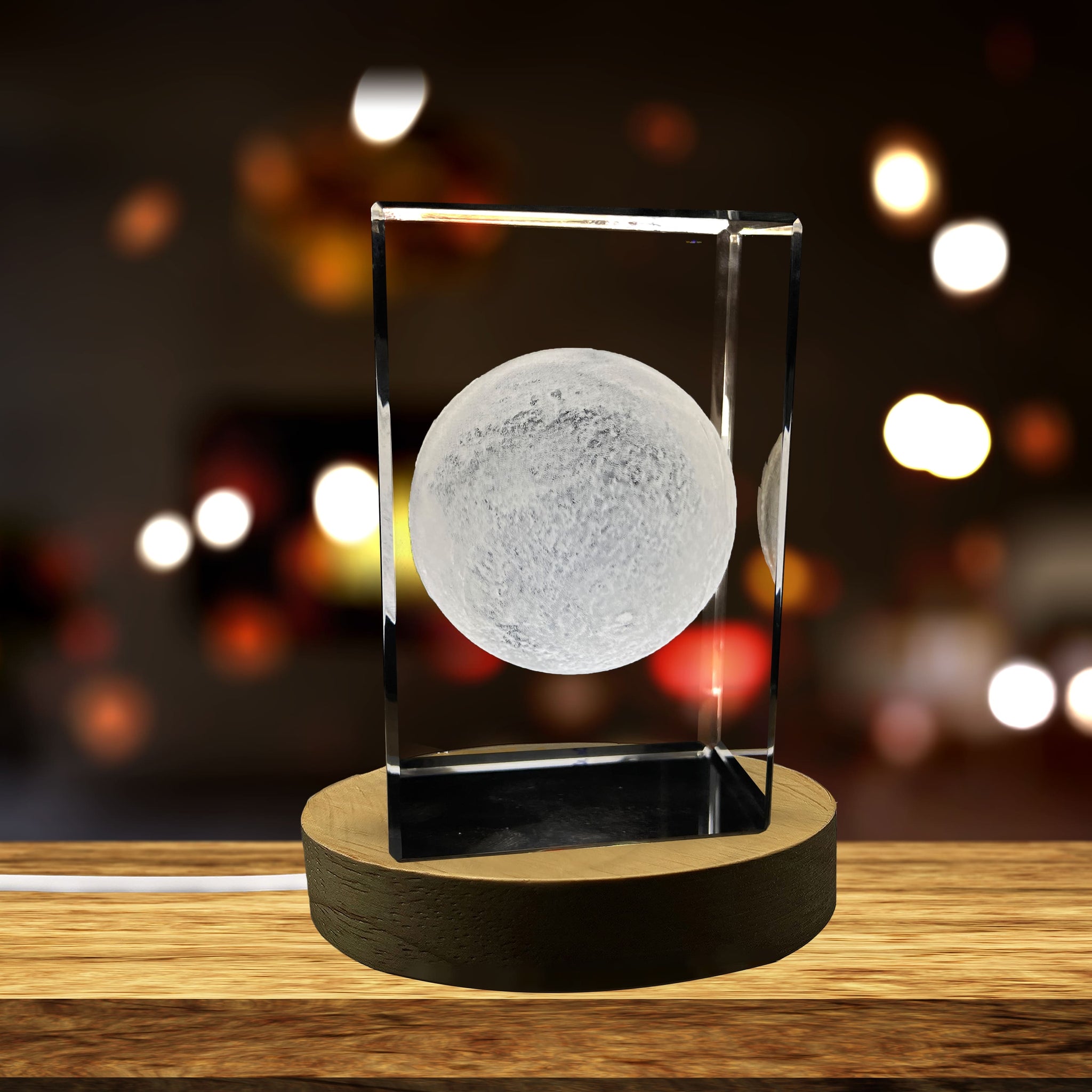 High-Quality Photo Printing & Personalized Gifts - Mars 3D Engraved Crystal Novelty Decor with LED Base Light | FreezePIX