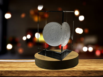 Mars 3D Engraved Crystal Novelty Decor with LED Base Light
