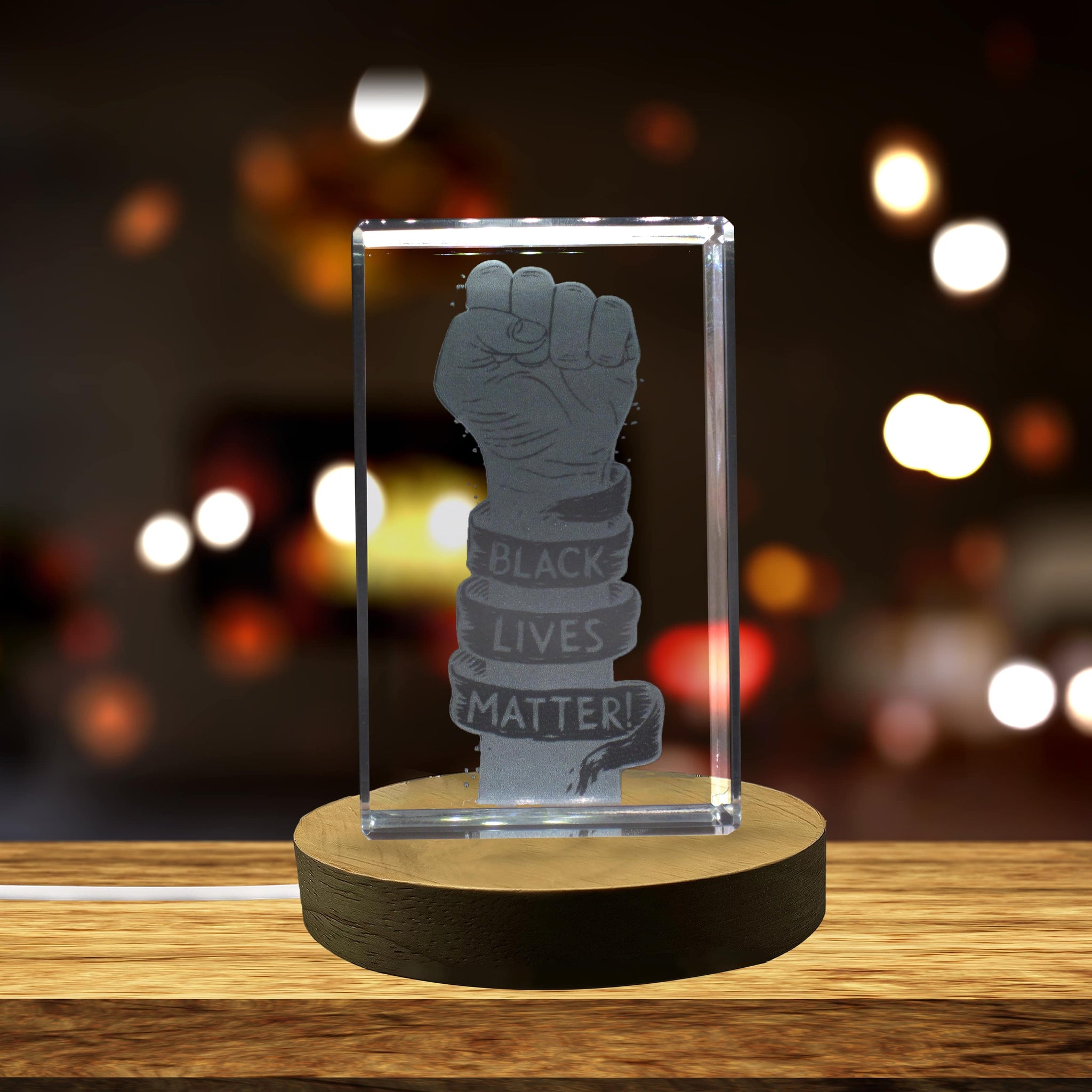 High-Quality Photo Printing & Personalized Gifts - Raised Fist 3D Engraved Crystal 3D Engraved Crystal Keepsake/Gift/Decor/Collectible/Souvenir | FreezePIX