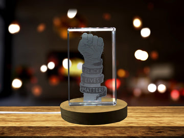 Raised Fist 3D Engraved Crystal 3D Engraved Crystal Keepsake/Gift/Decor/Collectible/Souvenir
