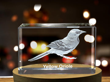 Yellow Oriole 3D Engraved Crystal 3D Engraved Crystal Keepsake/Gift/Decor/Collectible/Souvenir