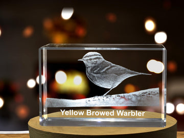 Yellow-Browed Warbler 3D Engraved Crystal 3D Engraved Crystal Keepsake/Gift/Decor/Collectible/Souvenir