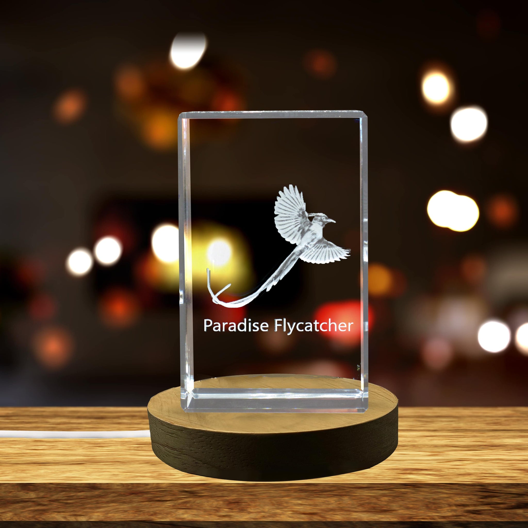 High-Quality Photo Printing & Personalized Gifts - Paradise Flycatcher 3D Engraved Crystal 3D Engraved Crystal Keepsake/Gift/Decor/Collectible/Souvenir | FreezePIX