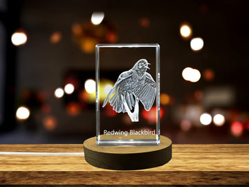 Redwing Blackbird 3D Engraved Crystal 3D Engraved Crystal Keepsake/Gift/Decor/Collectible/Souvenir