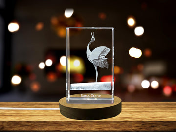 Sarus Crane 3D Engraved Crystal 3D Engraved Crystal Keepsake/Gift/Decor/Collectible/Souvenir
