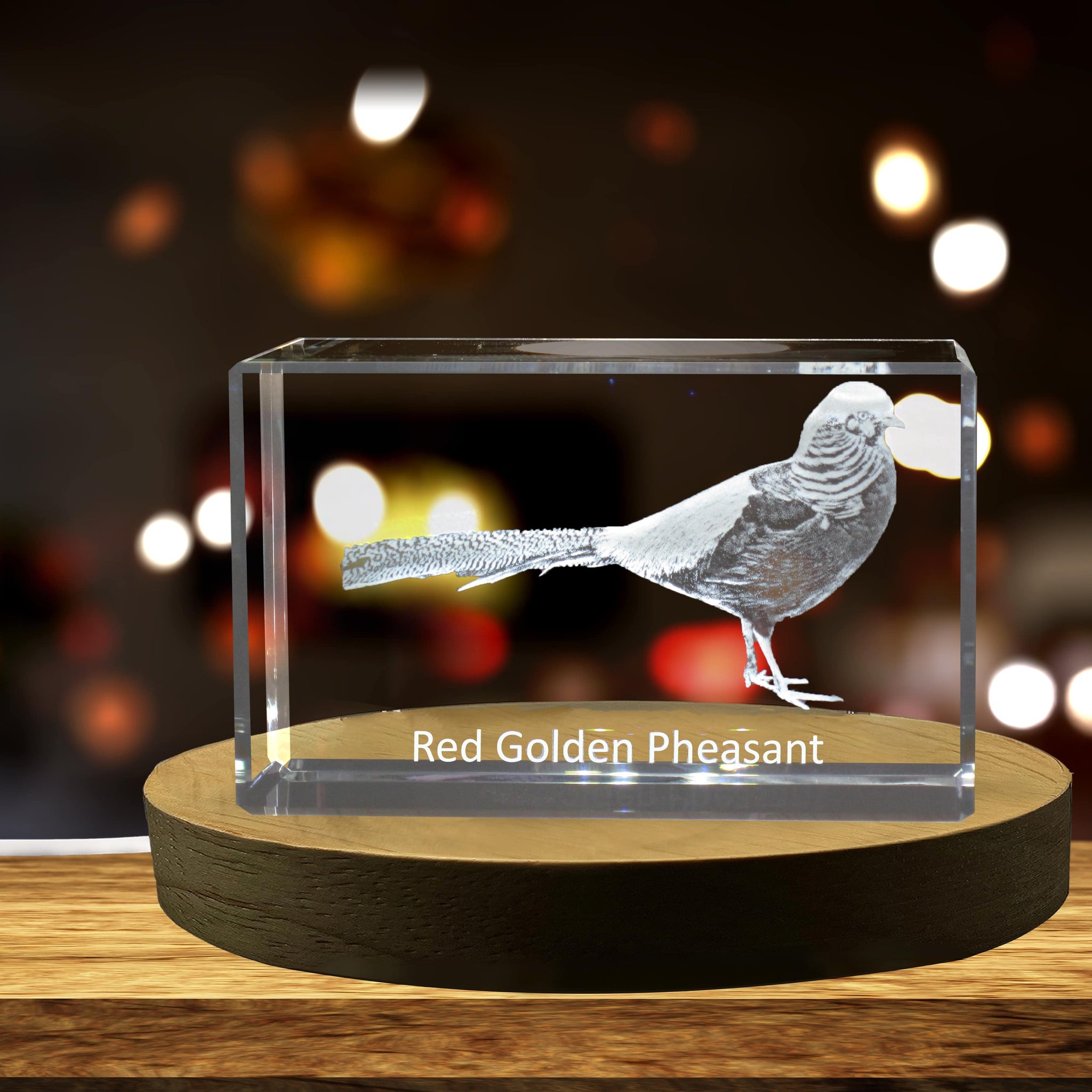 High-Quality Photo Printing & Personalized Gifts - Red Golden Pheasant 3D Engraved Crystal 3D Engraved Crystal Keepsake/Gift/Decor/Collectible/Souvenir | FreezePIX