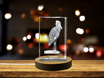 Shoebill 3D Engraved Crystal 3D Engraved Crystal Keepsake/Gift/Decor/Collectible/Souvenir