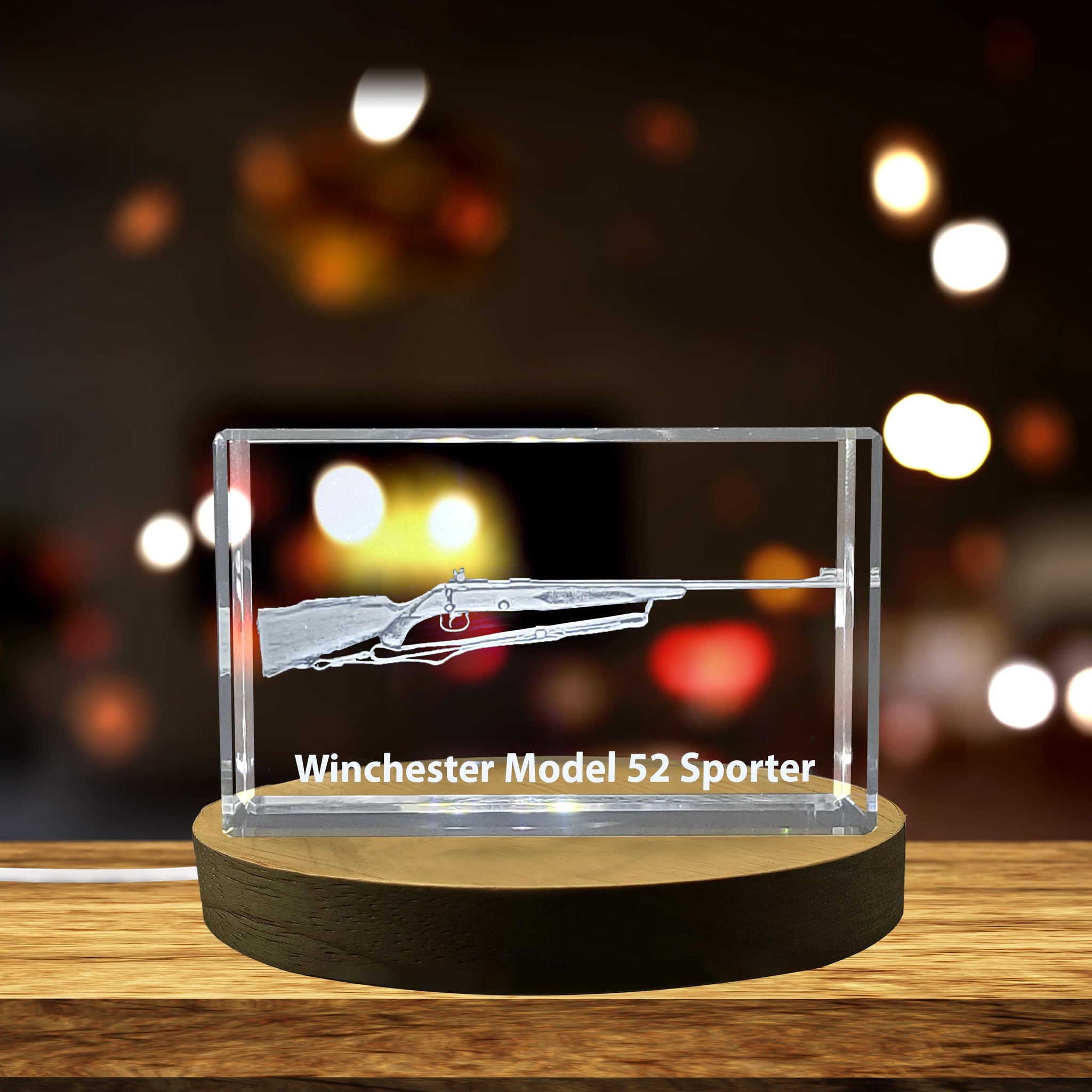 High-Quality Photo Printing & Personalized Gifts - Winchester Model 52 Sporter Rifle | 3D Engraved Crystal | FreezePIX