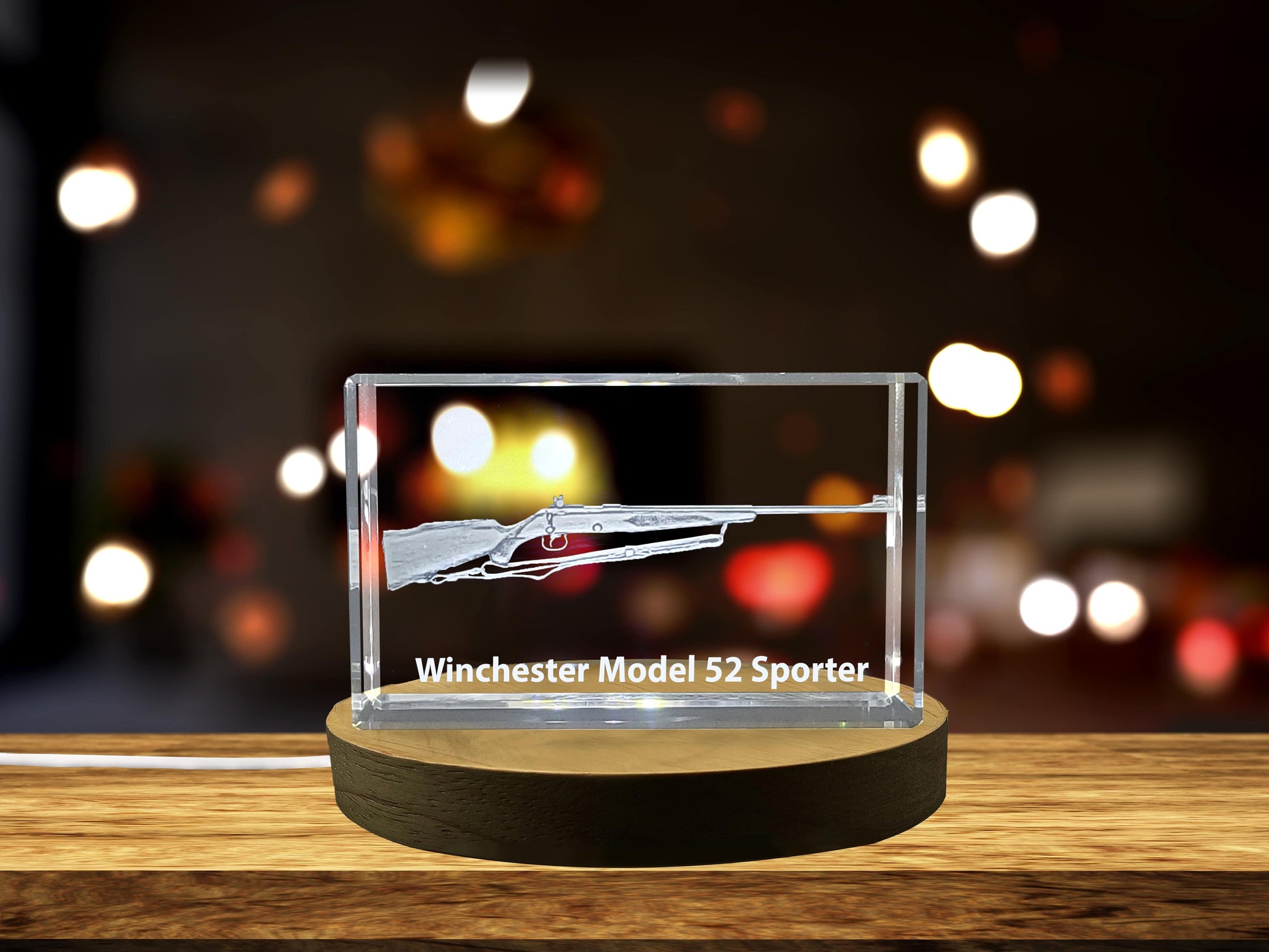 High-Quality Photo Printing & Personalized Gifts - Winchester Model 52 Sporter Rifle | 3D Engraved Crystal | FreezePIX