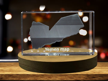 Yemen 3D Engraved Crystal Keepsake - Symbol of Beauty & Culture