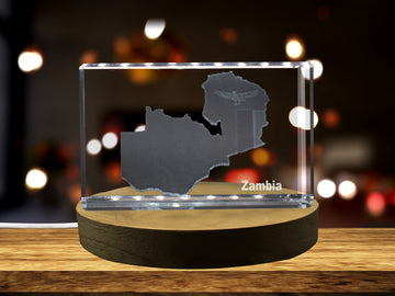 Zambia 3D Engraved Crystal 3D Engraved Crystal Keepsake/Gift/Decor/Collectible/Souvenir