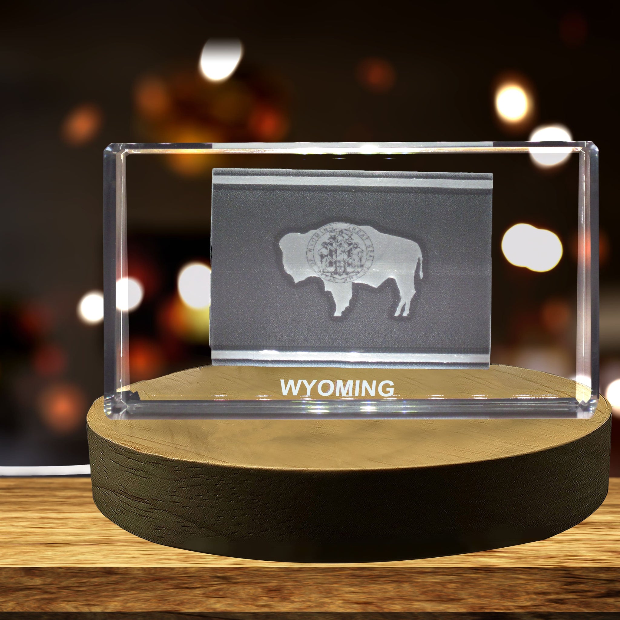 High-Quality Photo Printing & Personalized Gifts - Wyoming 3D Engraved Crystal 3D Engraved Crystal Keepsake/Gift/Decor/Collectible/Souvenir | FreezePIX