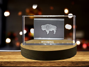 Wyoming 3D Engraved Crystal 3D Engraved Crystal Keepsake/Gift/Decor/Collectible/Souvenir