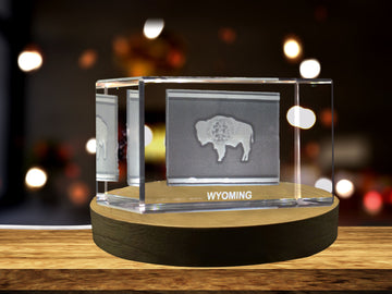 Wyoming 3D Engraved Crystal 3D Engraved Crystal Keepsake/Gift/Decor/Collectible/Souvenir