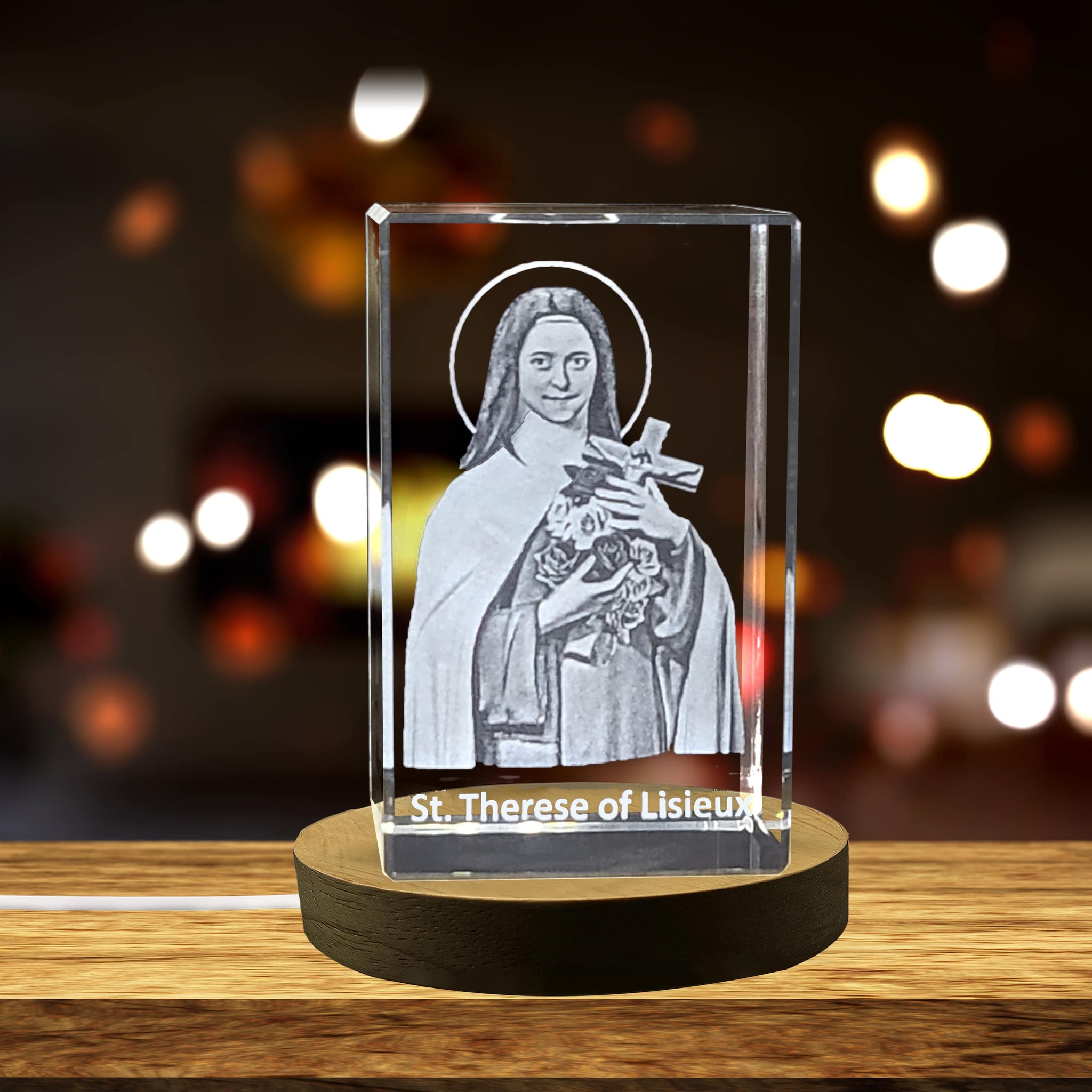 High-Quality Photo Printing & Personalized Gifts - St. Therese of Lisieux | Religious 3D Engraved Crystal | FreezePIX