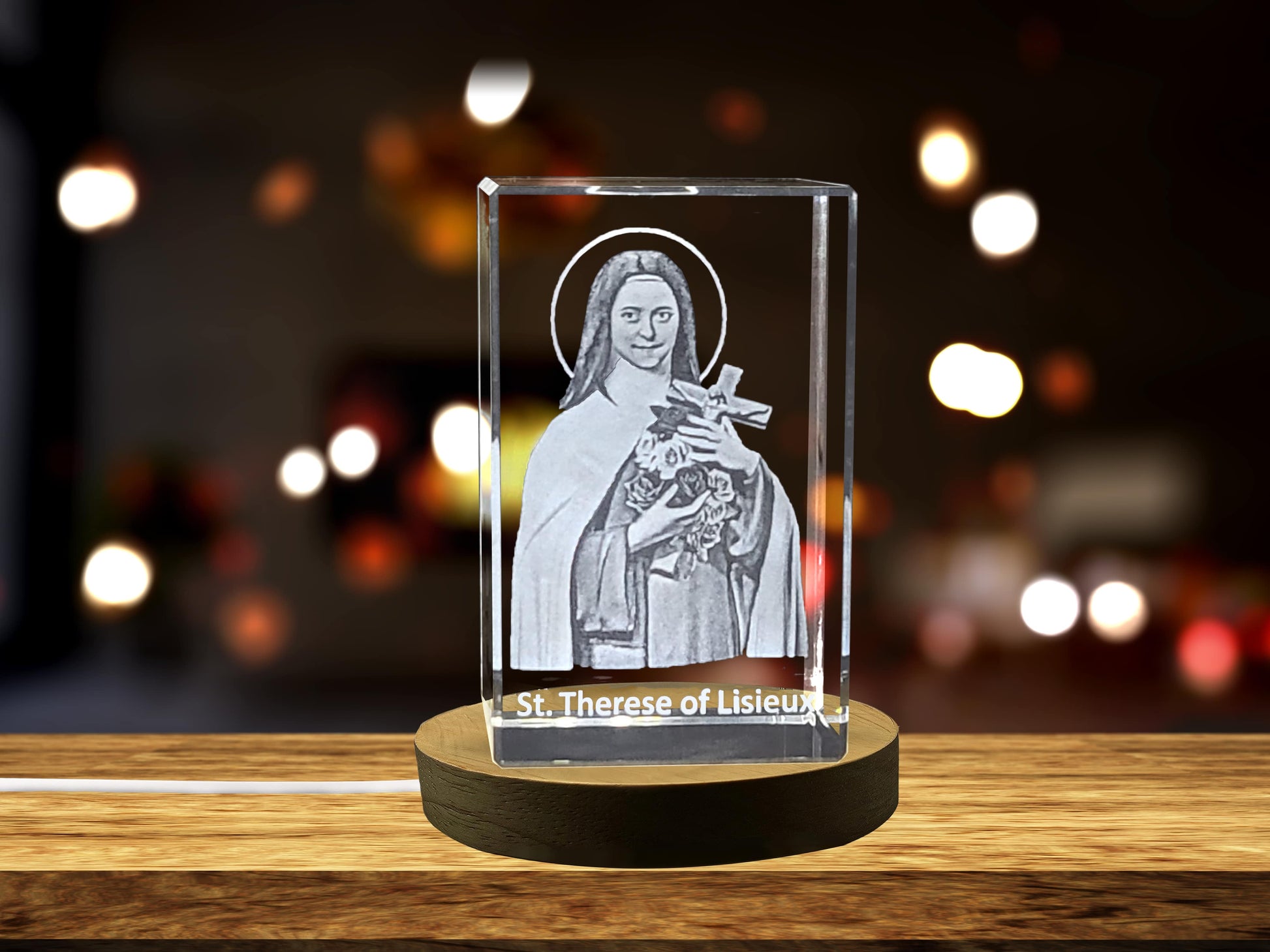 High-Quality Photo Printing & Personalized Gifts - St. Therese of Lisieux | Religious 3D Engraved Crystal | FreezePIX