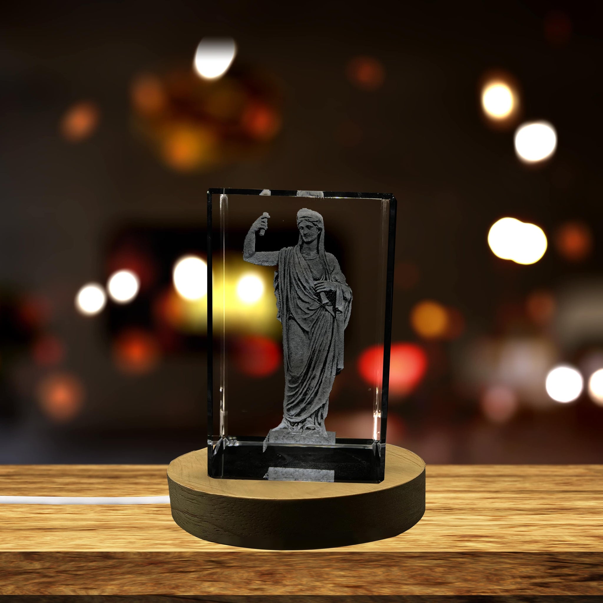 High-Quality Photo Printing & Personalized Gifts - Athena 3D Engraved Crystal Keepsake - Unique Greek Goddess of War and Wisdom Gift | FreezePIX