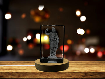 Athena 3D Engraved Crystal Keepsake - Unique Greek Goddess of War and Wisdom Gift