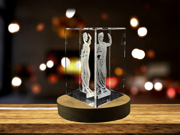 Athena 3D Engraved Crystal Keepsake - Unique Greek Goddess of War and Wisdom Gift