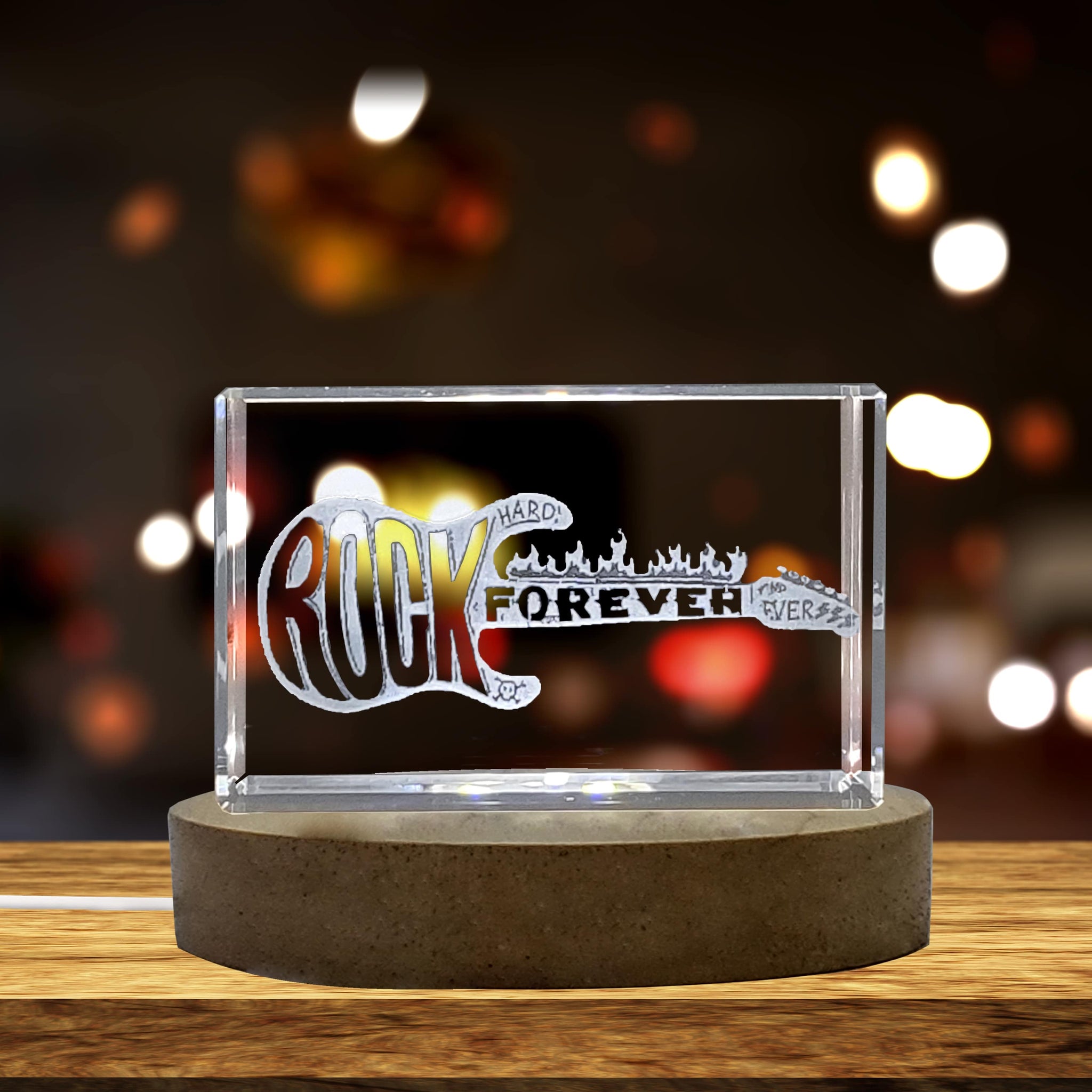 High-Quality Photo Printing & Personalized Gifts - Cool Grunge Hand Drawn Electric Guitar 3D Engraved Crystal 3D Engraved Crystal Keepsake/Gift/Decor/Collectible/Souvenir | FreezePIX