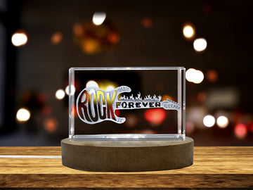 Cool Grunge Hand Drawn Electric Guitar 3D Engraved Crystal 3D Engraved Crystal Keepsake/Gift/Decor/Collectible/Souvenir