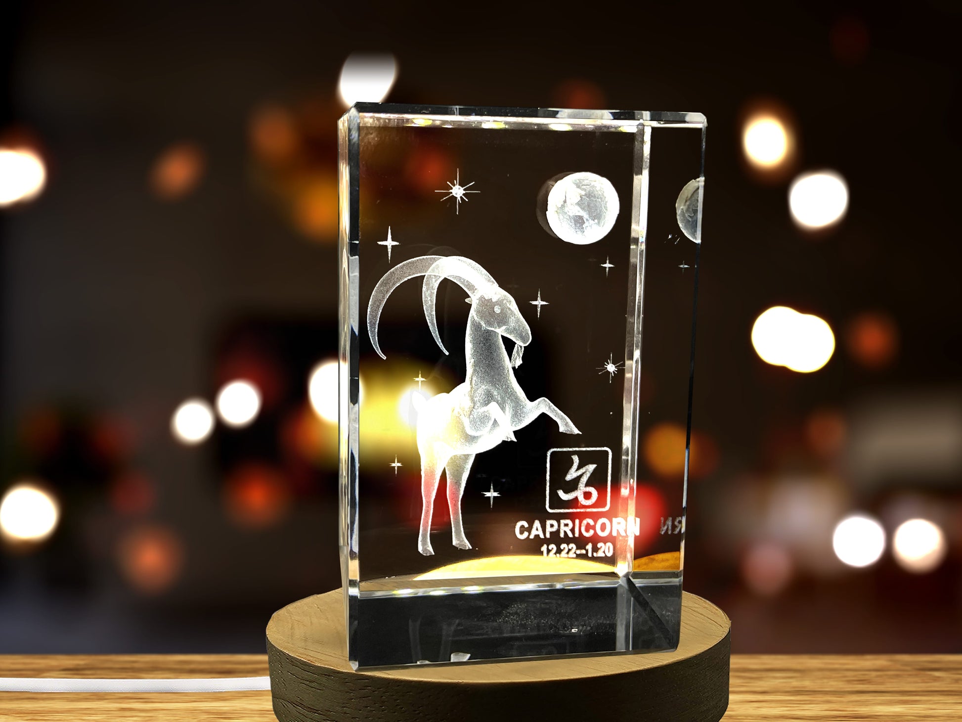 High-Quality Photo Printing & Personalized Gifts - Capricorn Zodiac Sign 3D Engraved Crystal Keepsake Gift | FreezePIX