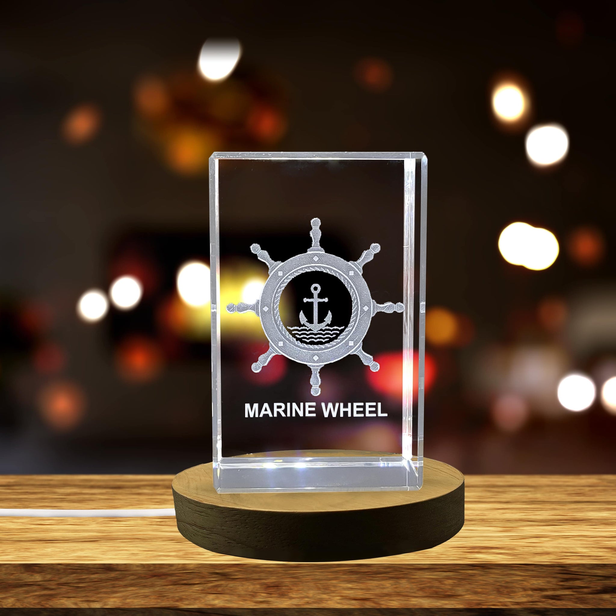High-Quality Photo Printing & Personalized Gifts - A Wheel of Voyages | Marine Wheel 3D Engraved Crystal | FreezePIX