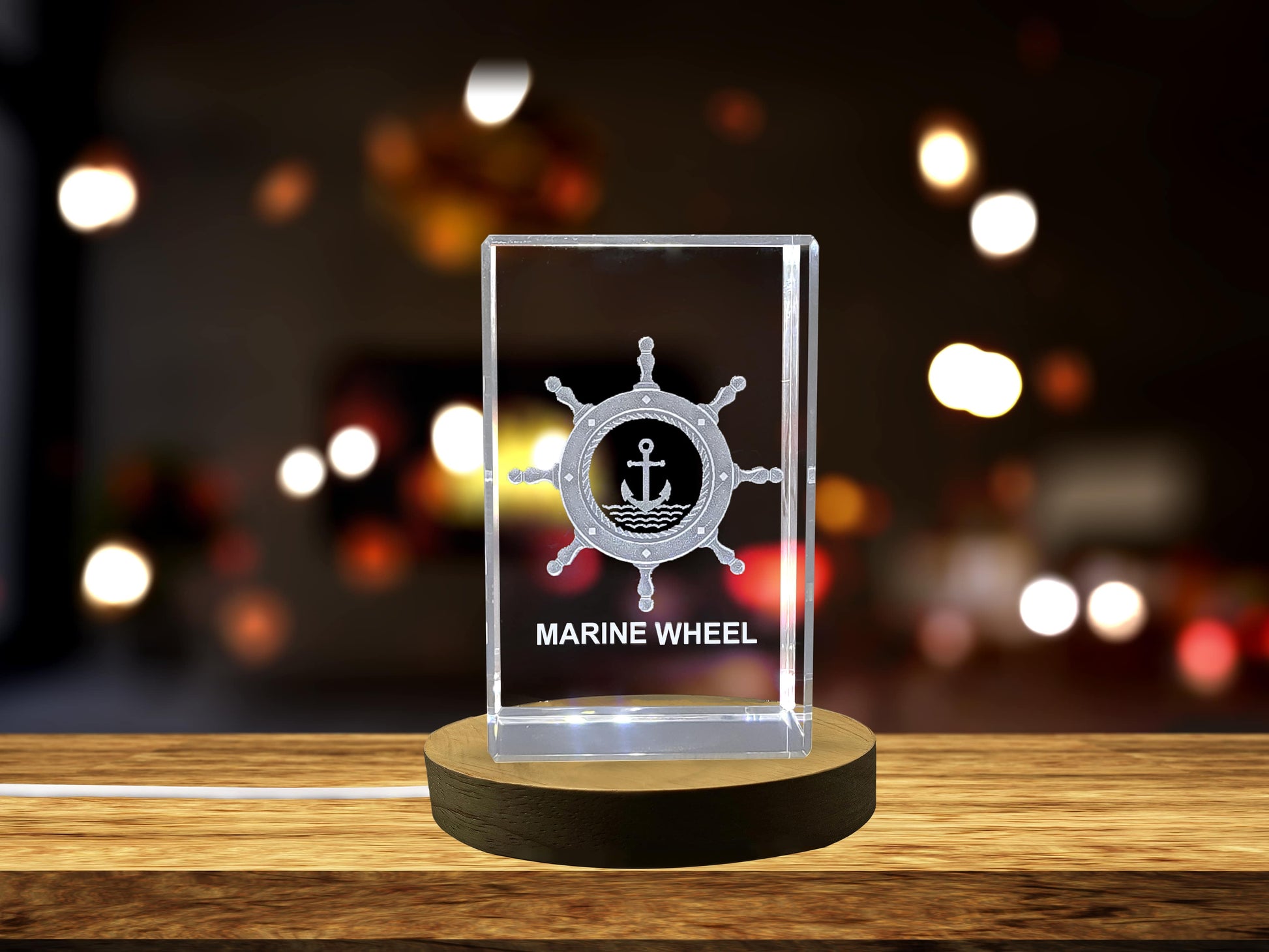 High-Quality Photo Printing & Personalized Gifts - A Wheel of Voyages | Marine Wheel 3D Engraved Crystal | FreezePIX