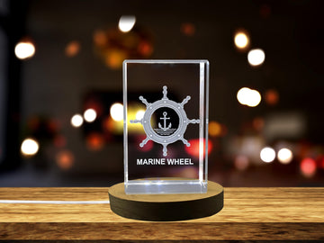 High-Quality Photo Printing & Personalized Gifts - A Wheel of Voyages | Marine Wheel 3D Engraved Crystal | FreezePIX