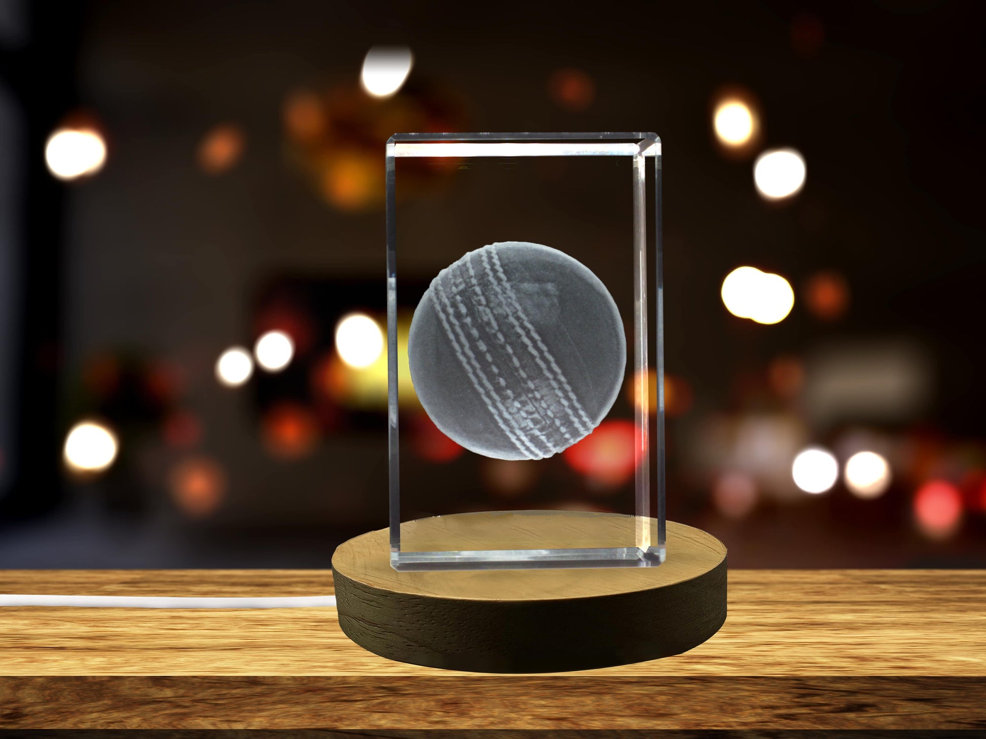 High-Quality Photo Printing & Personalized Gifts - Cricket Ball 3D Engraved Crystal | 3D Engraved Crystal Sport | FreezePIX