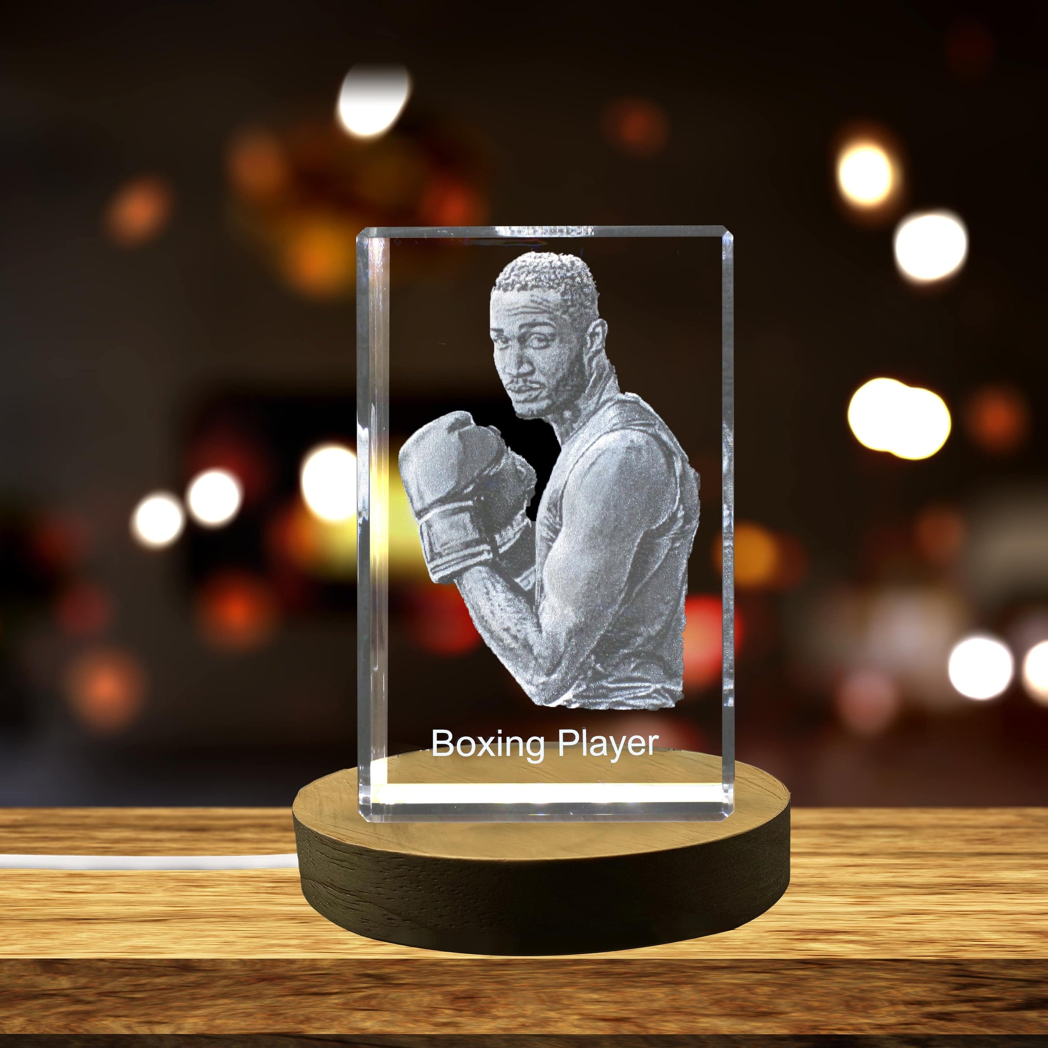 High-Quality Photo Printing & Personalized Gifts - Boxing Player 3D Engraved Crystal 3D Engraved Crystal Keepsake/Gift/Decor/Collectible/Souvenir | FreezePIX